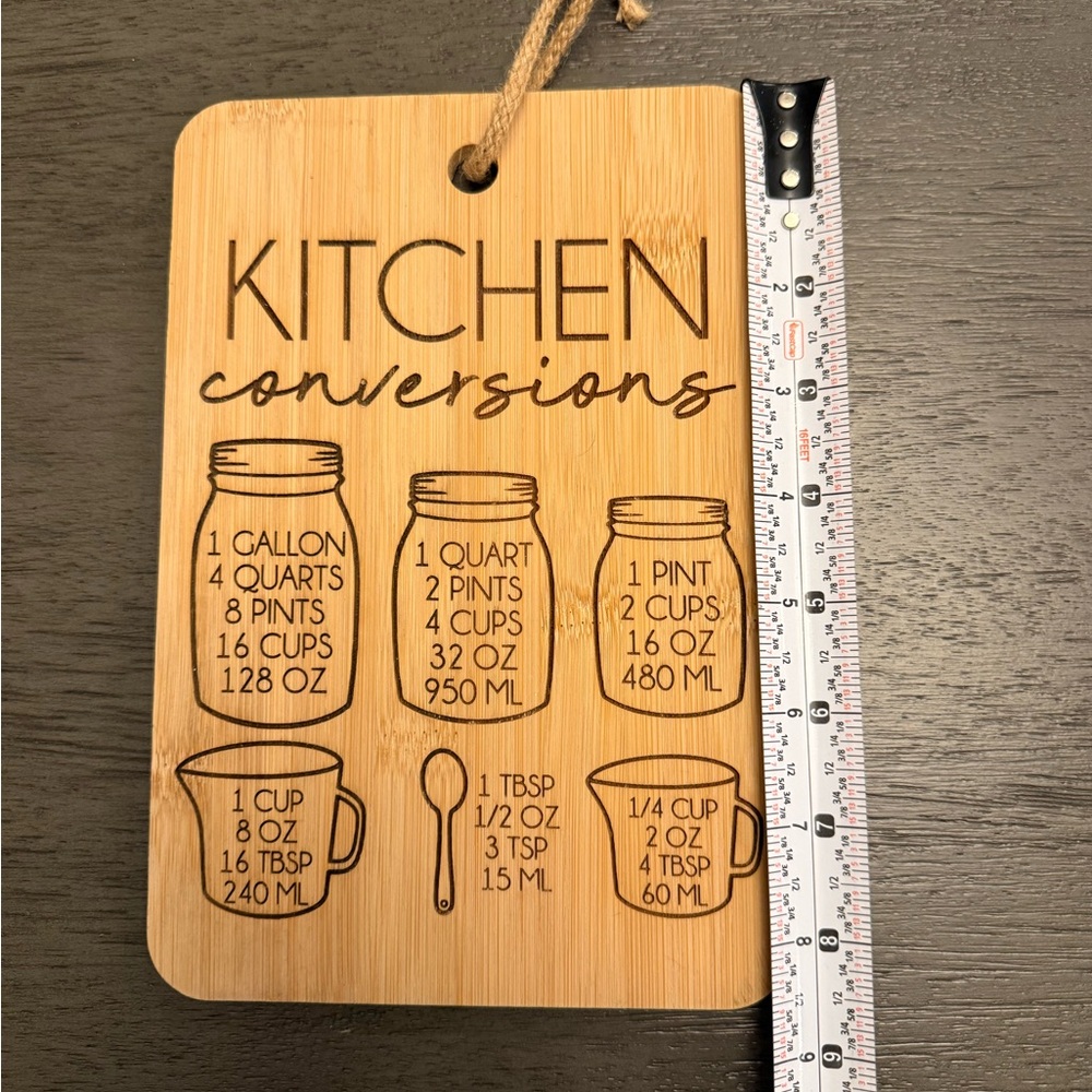Bamboo Kitchen Conversion Chart‎ Cutting Board